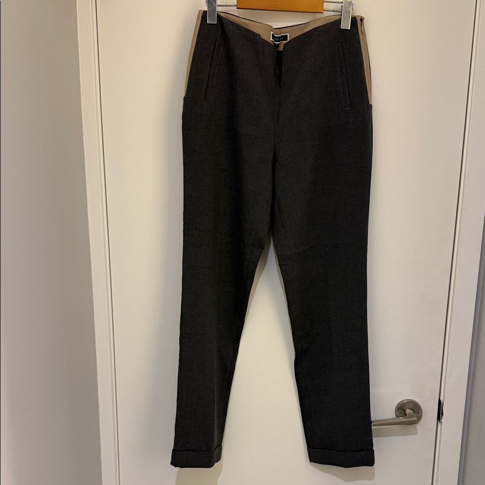 Elegant Gray Melanie Lyne Women's Trousers with Tan Accents